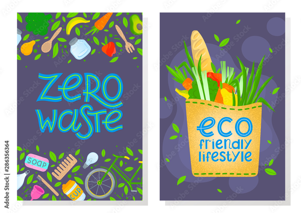 Vettoriale Stock Zero waste brochure templates.Waste management  concept.Layout design perfect for prints,banners,web,eco posters,flyer  mockups,typography design and more.Think green, go to zero waste. | Adobe  Stock