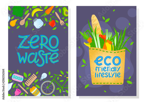 Zero waste brochure templates.Waste management concept.Layout design perfect for prints,banners,web,eco posters,flyer mockups,typography design and more.Think green, go to zero waste.