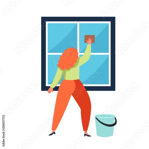 Cleaning company service, vector flat isolated illustration