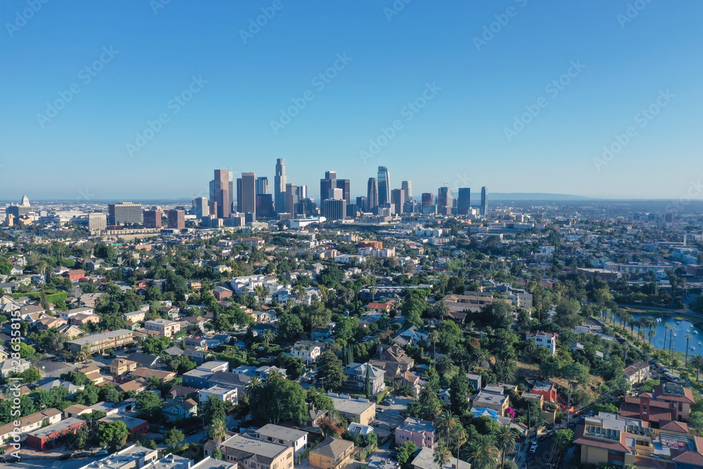 Drone view of Los Angeles
