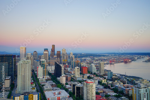 Beautiful Sun set of Seattle in summer, in Washington State