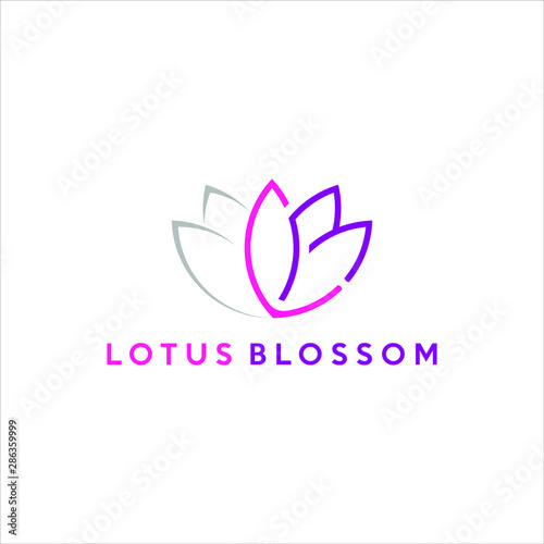 simple line initial lotus logo design idea 