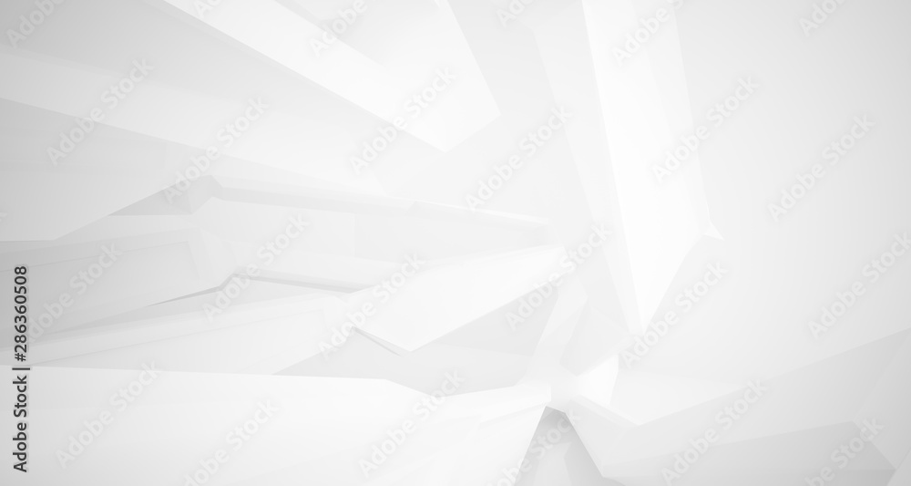 Abstract architectural white interior of a minimalist house with large windows.. 3D illustration and rendering. Abstract architectural white interior of a minimalist house with large windows.. 3D illustration and rendering.