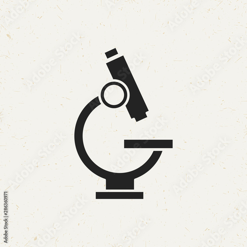Flat minimal microscope icon. Simple vector microscope icon. Isolated microscope icon for various projects.