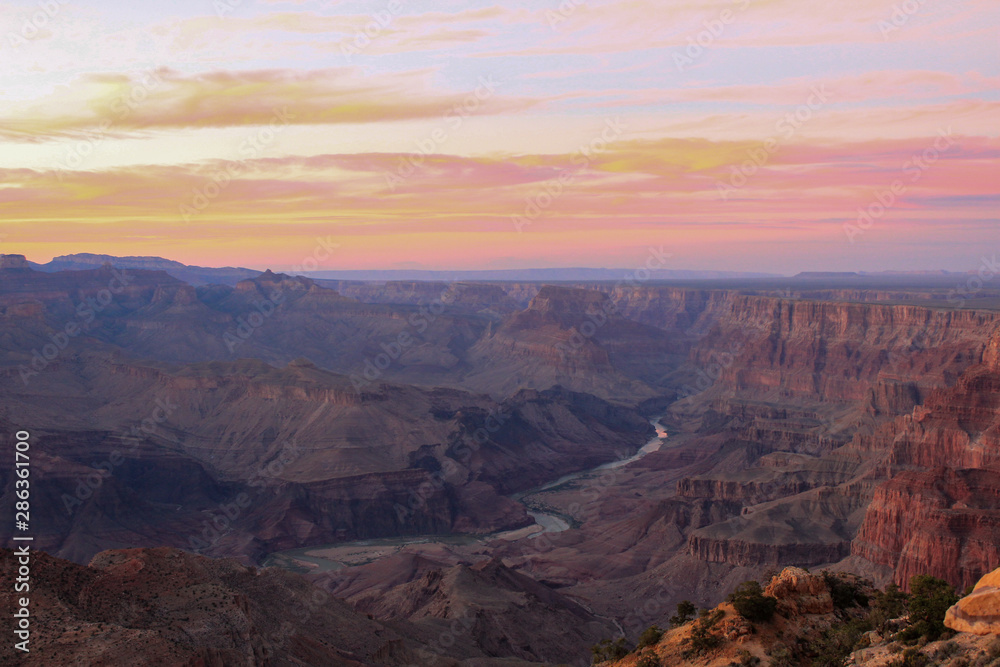 View of the Canyon and Colorado river from Desert View, Grand Canyon National Park, Arizona