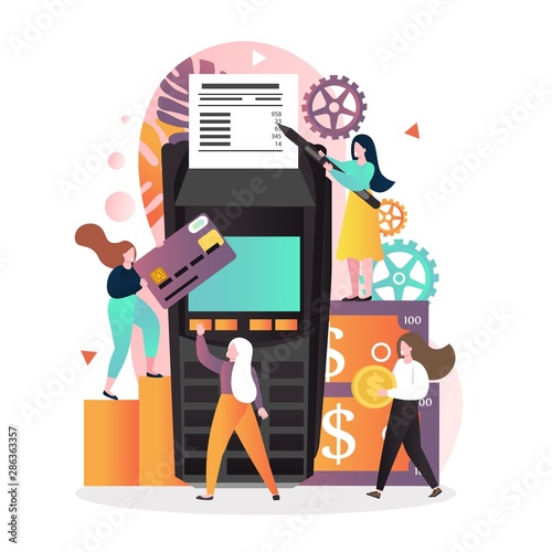 Financial transactions vector concept for web banner, website page