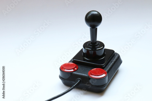 Bild auf Leinwand Classic Retro Joystick from the Eighties on white