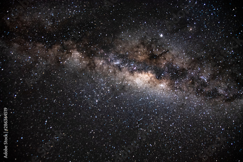 View of the Night Sky on Santa Cruz Trek in Huscaran National Park in the Cordillera Blanca in Northern Peru 