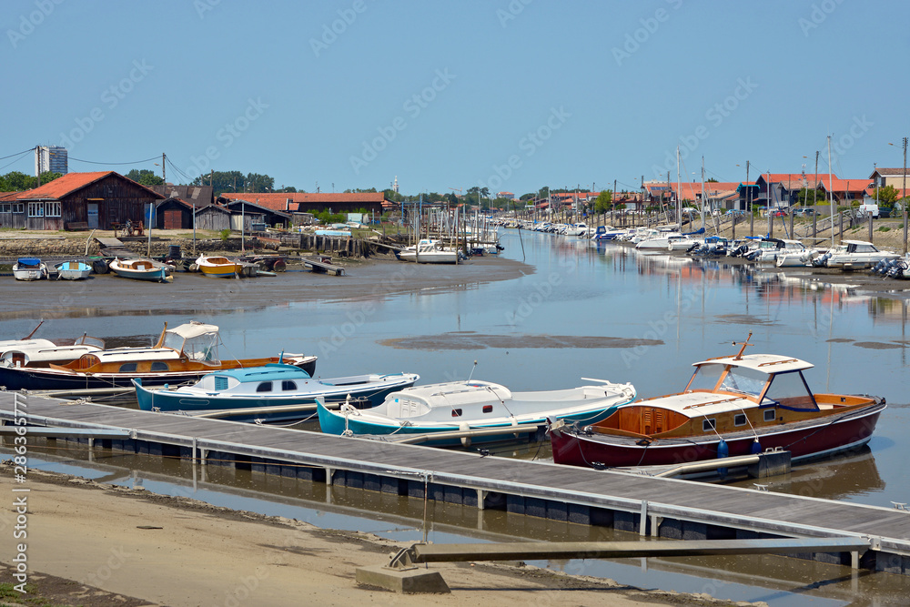 Ostreicole harbor of La Teste de Buch, commune is a located on the shore of Arcachon Bay, in the Gironde department in southwestern France