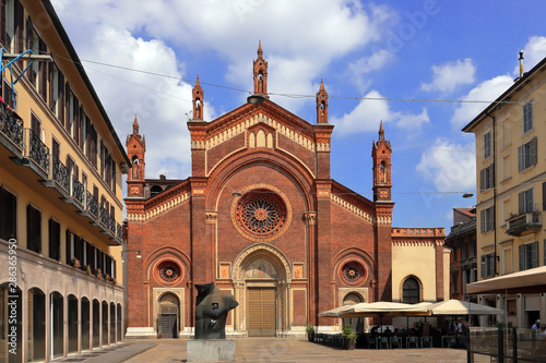 Photography santa maria del carmine church in milan city in italy