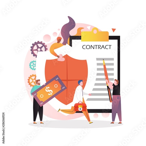 Insurance vector concept for web banner, website page