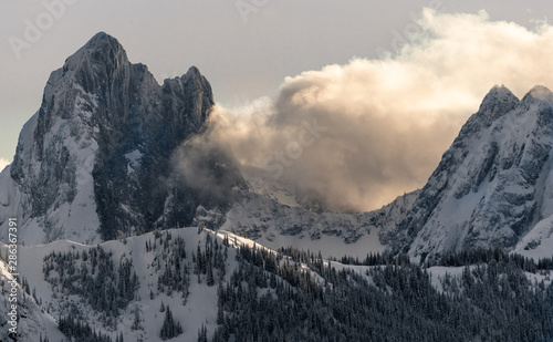 Hozomeen Mountain taken on a beautiful day out skiing in Manning Provincial Park, B.C. photo