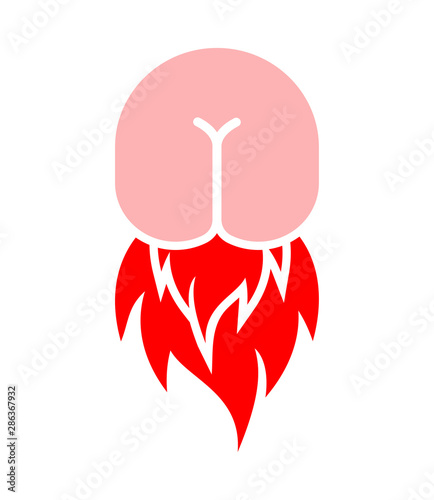 Butthurt sign. Ass on fire symbol. Butt Hurt icon. irritability emblem vector illustration
