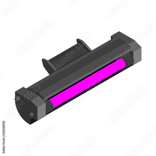 Printer toner cartridge Magenta isolated. ink Laser Jet printer