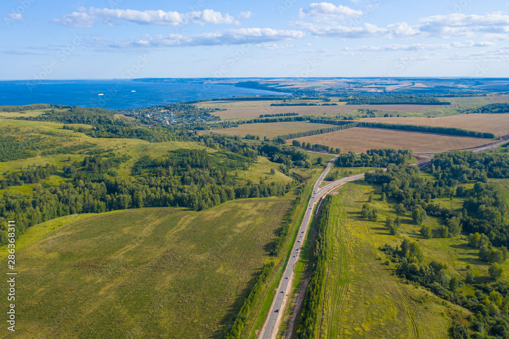 landscape at the confluence of the Volga and Kama rivers