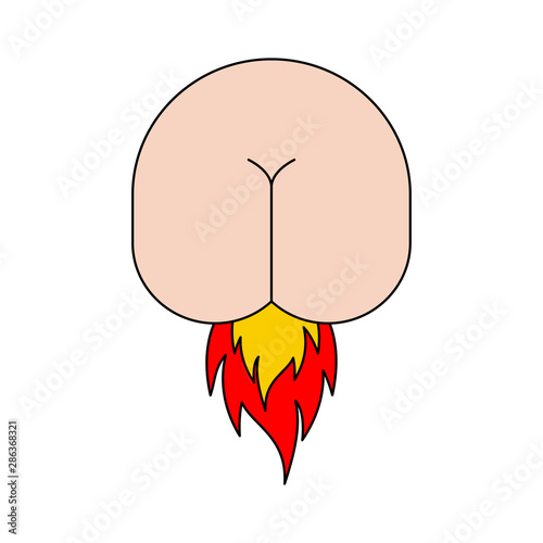 Butthurt sign. Ass on fire symbol. Butt Hurt icon. irritability emblem vector illustration
