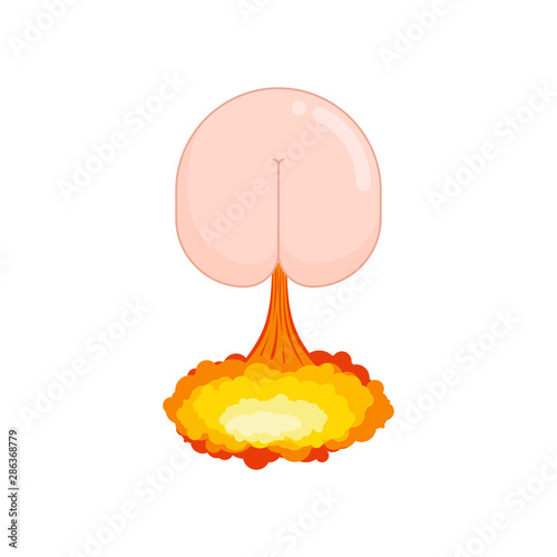 Ass explodes burst. Butthurt sign. Butt Hurt icon. irritability symbol vector illustration