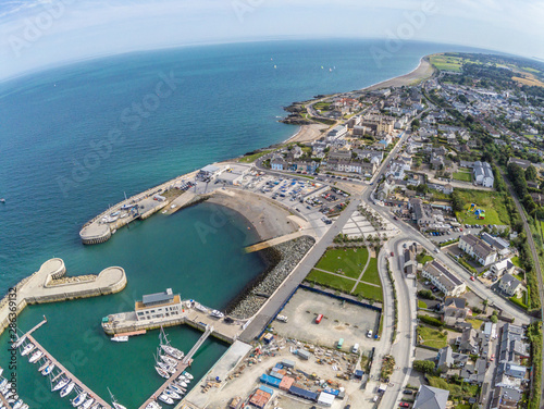Vászonkép Aerial view of Greystones beach