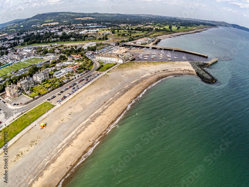 Canvas Print Aerial view of Bray beach, Bray, Dublin, Ireland