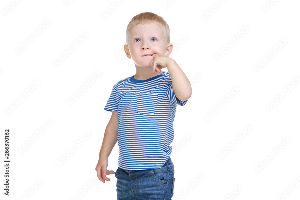 Little boy isolated on white background Little boy isolated on white background