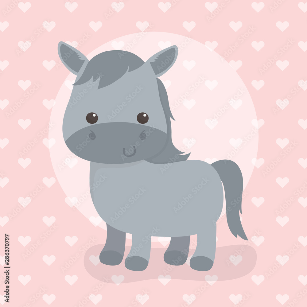 Naklejka premium cute horse animal farm character