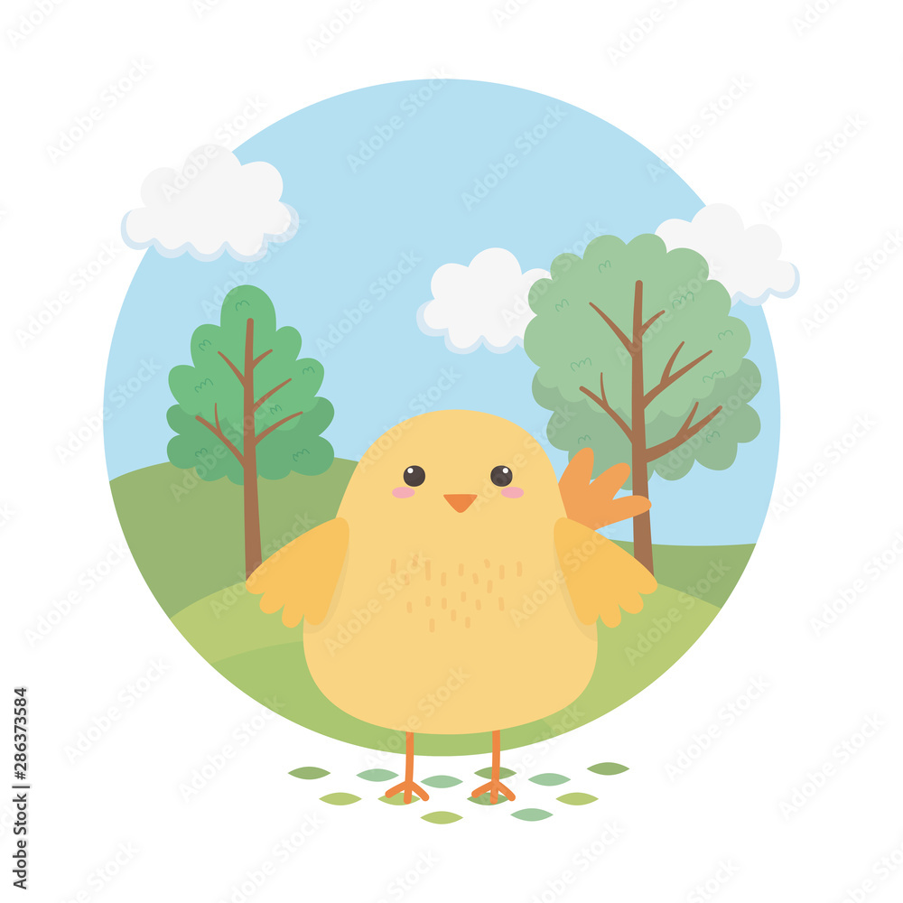 Fototapeta premium cute chick animal farm character