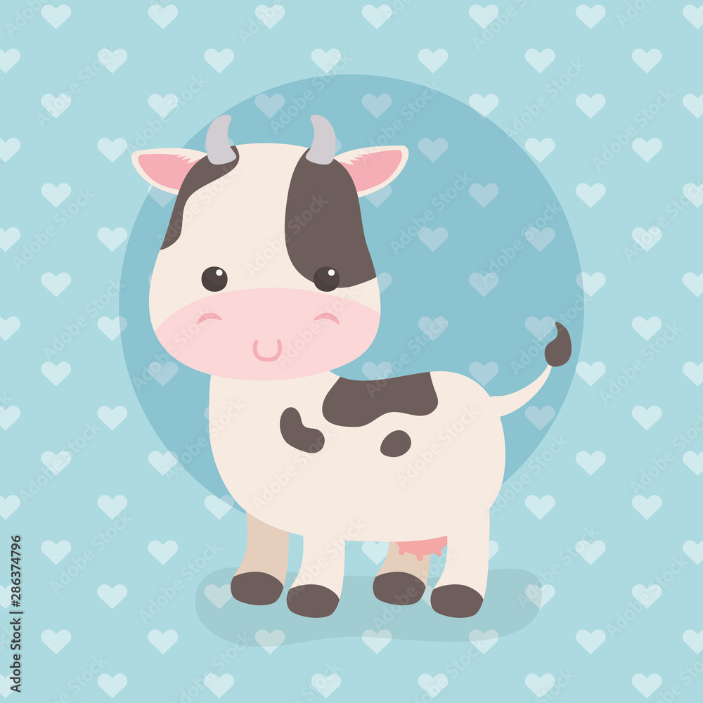 cute cow animal farm character