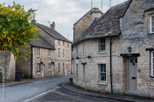 Beautiful street in Northleach town, Gloucestershire, Cotswolds, England - United Kingdom photo