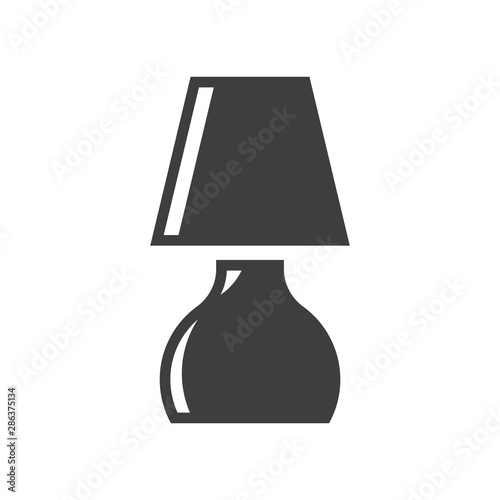 Table lamp icon. Vector on a white background.