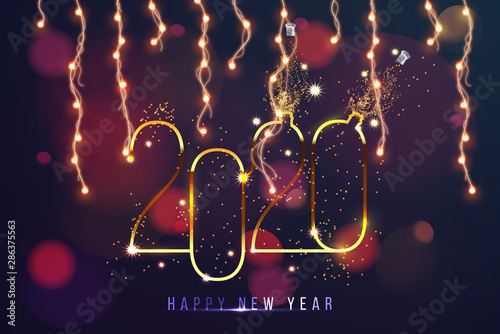 2020 New Year. 2020 Happy New Year greeting card. 2020 Happy New Year background.