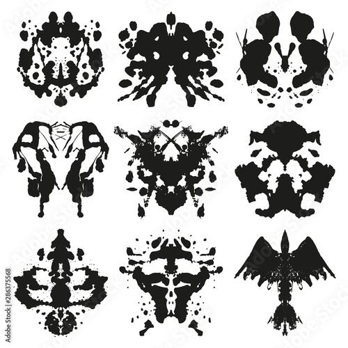 Rorschach Inkblot Vector Set