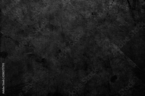 Fotografie, Tablou Black dark black grunge textured concrete stone wall background