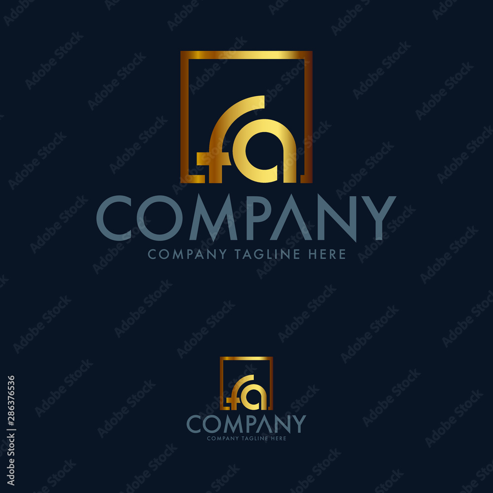 Creative letter FA logo design Template
