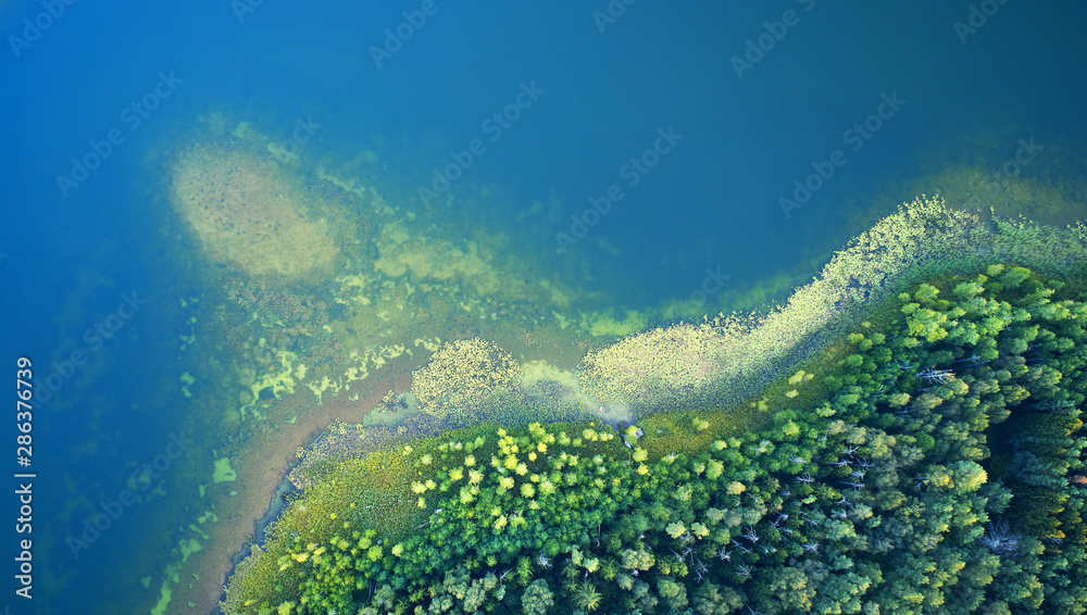 Fototapeta premium Aerial landscape from the drone - coastline