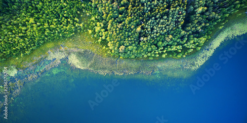 Foto Aerial landscape from the drone - coastline