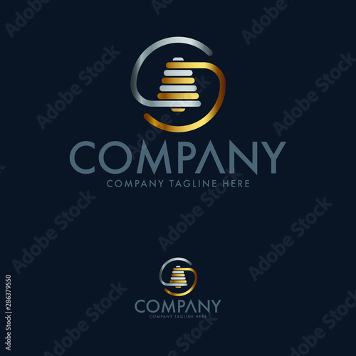 Creative Yarn Bobbin Logo Design Template