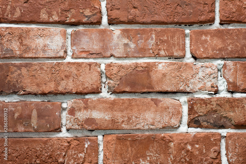 red and red brick wall close. Template for designers.