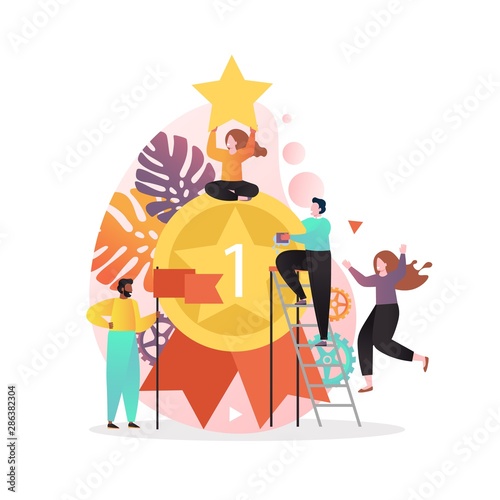 Winners vector concept for web banner, website page