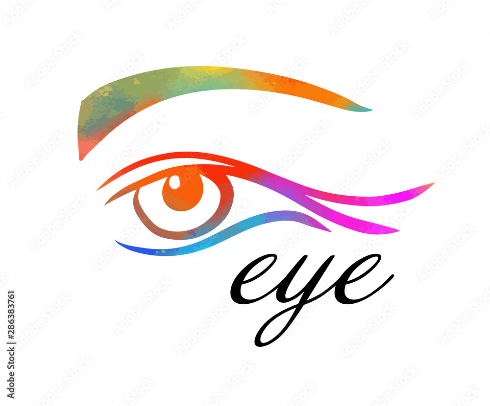 Logo abstract stylized eye. The object of the human eye. Vector illustration