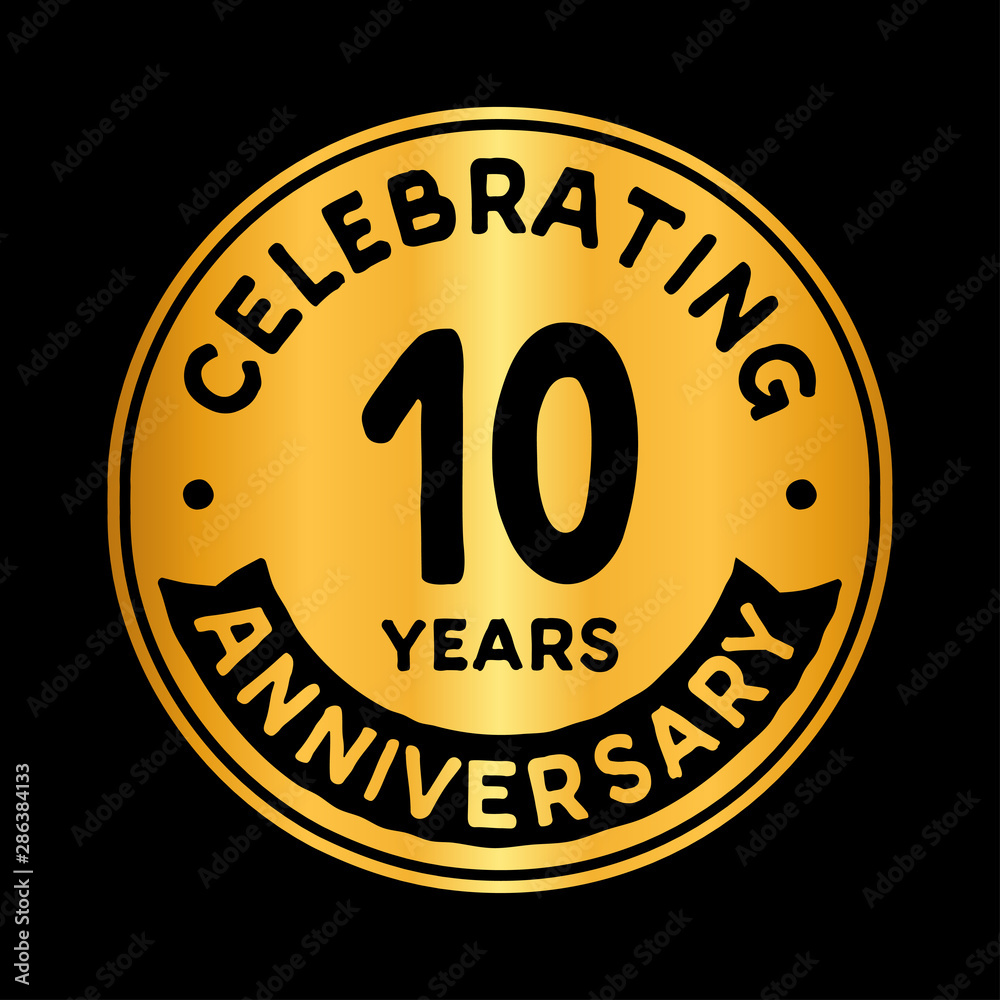 10 years anniversary logo design template. Ten years logtype. Vector and illustration.