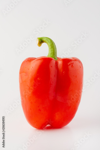 red bell pepper or paprika isolated on a white background, for design