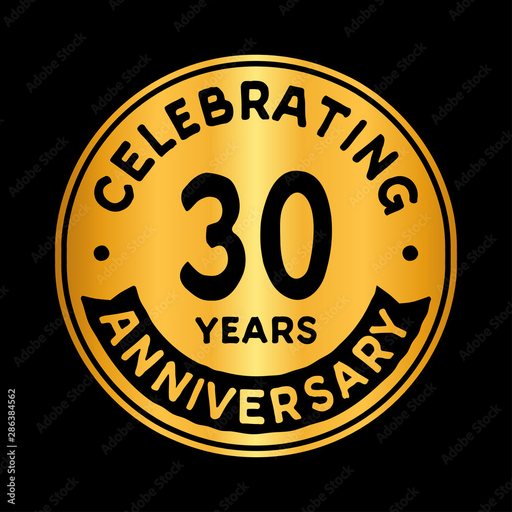 Fototapeta premium 30 years anniversary logo design template. Thirty years logtype. Vector and illustration.