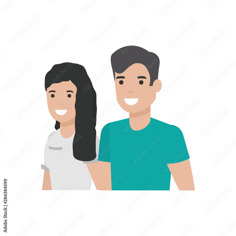 Obraz premium Couple of woman and man cartoon design