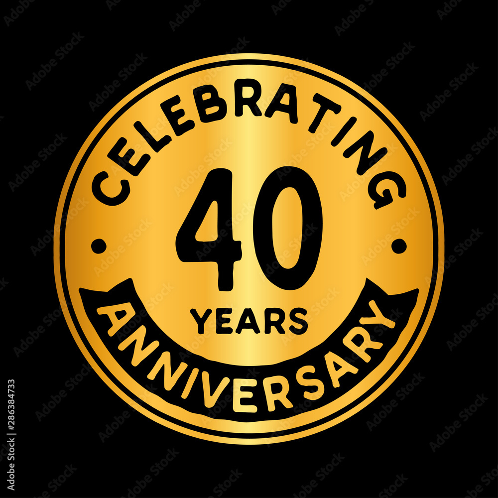 40 years anniversary logo design template. Forty years logtype. Vector and illustration.
