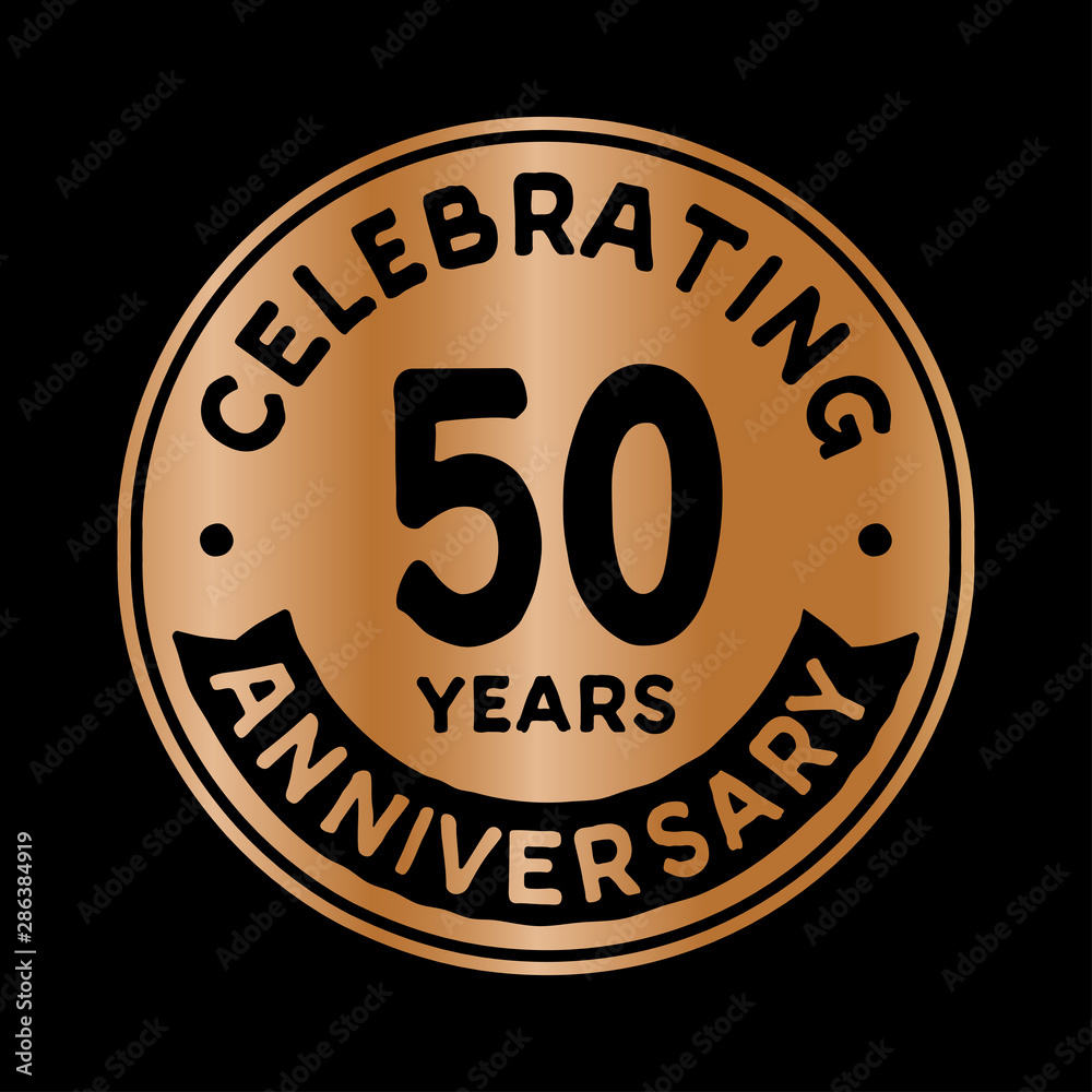 50 years anniversary logo design template. Fifty years logtype. Vector and illustration.