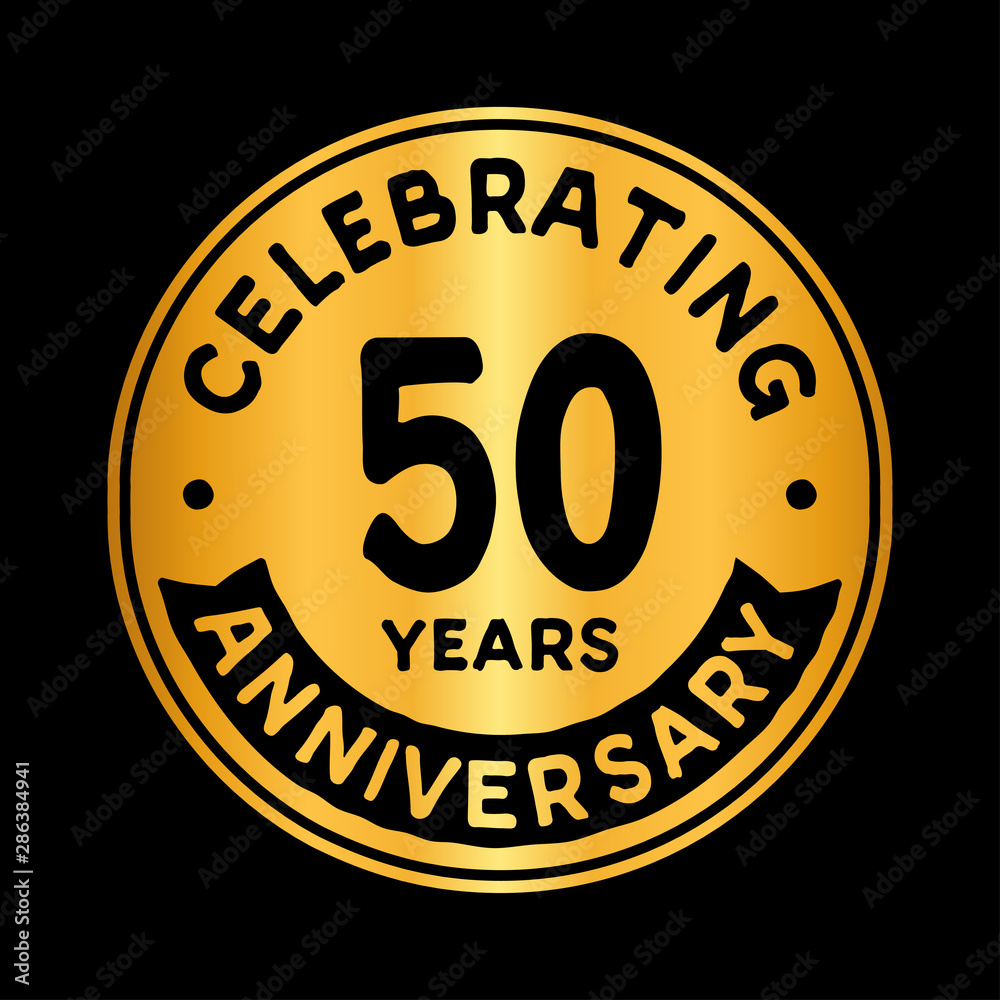 50 years anniversary logo design template. Fifty years logtype. Vector and illustration.