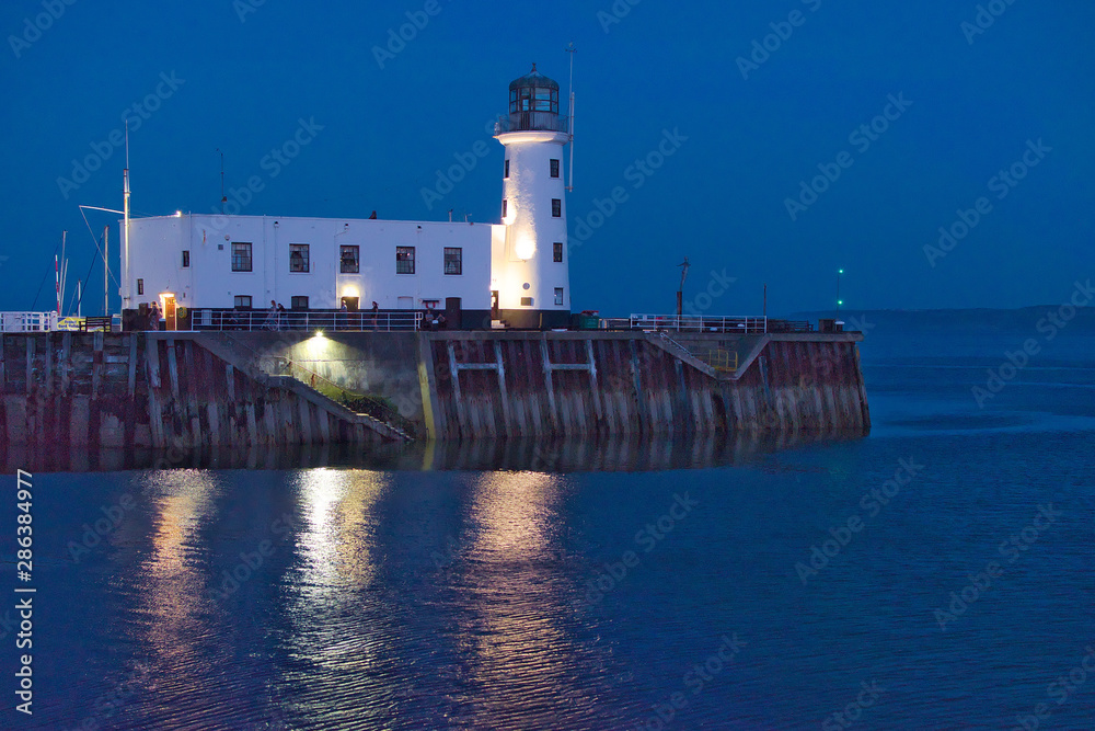 Scarborough Lighthouse at night