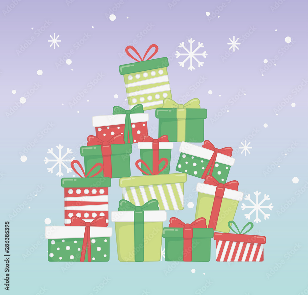 happy merry christmas card with gifts boxes happy merry christmas card with gifts boxes