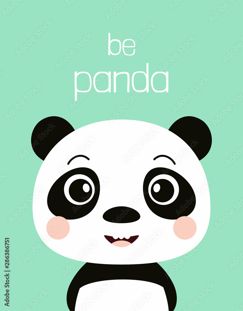 Plakat cute panda isolated