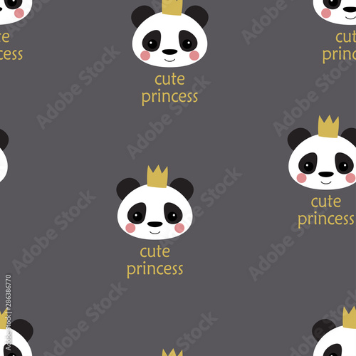 cute panda princess pattern